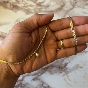 Vintage Herringbone Necklace and Bracelet Set